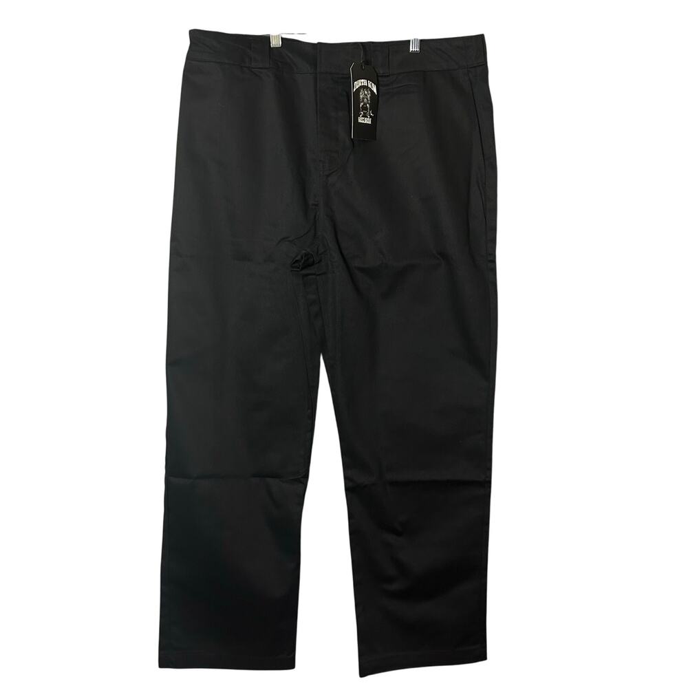 Death Row Records Mens Pants‎ Black 40 Comfort Fit Chino Pants Hip Hop Y2K NEW